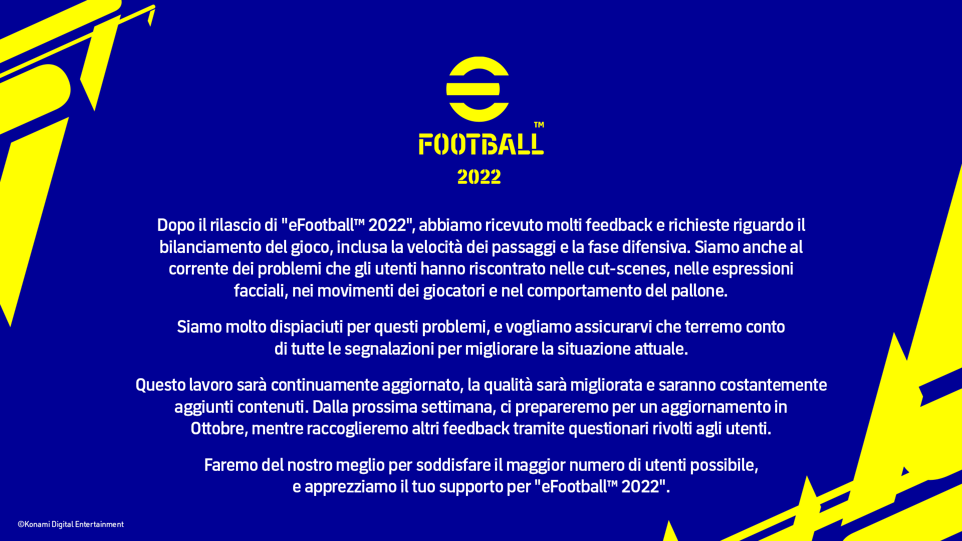 Efootball 2022 Dichiarazione Ufficiale Konami Dopo Il Day One Pes