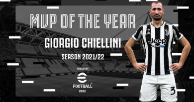 Giorgio Chiellini MVP of The Year by eFootball 2022